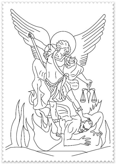 Sfantul Arhanghel Mihail planse de colorat
